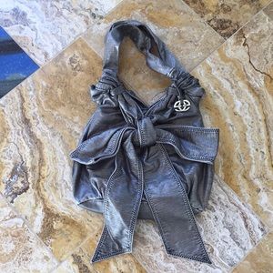 Marc Ecko Red big metallic bow slouch shoulder bag